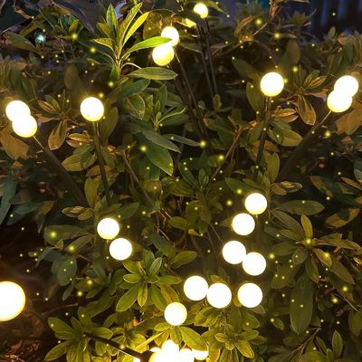 Acqua resistente nero Solare esterno Solare luci a LED Firefly Acqua resistente per il giardino Patio Decorazione percorso ((Bianco caldo)