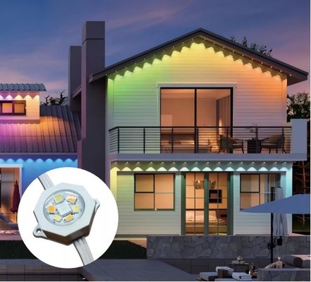 RGBIC CCT Smart Eave Wall Mounted Exterior Light PC ABS Housing Material Con 5054 2835 Fonte di luce